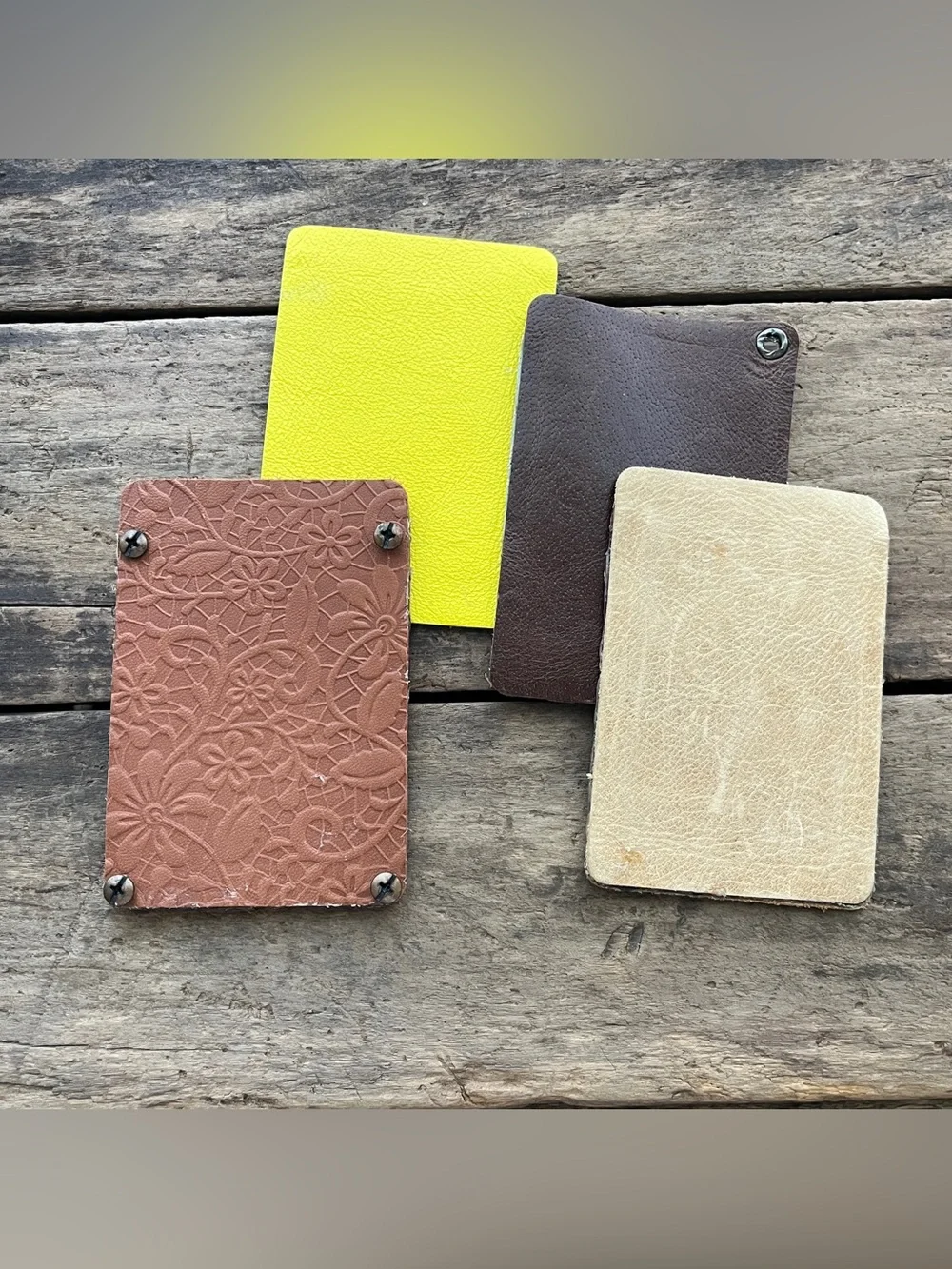 Handmade Leather Card Sleeve Lot of Four